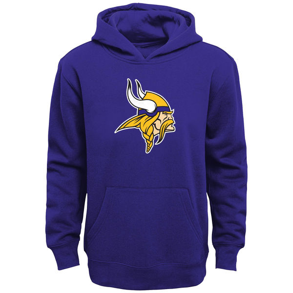 Men Minnesota Vikings Team Logo Pullover Hoodie Purple